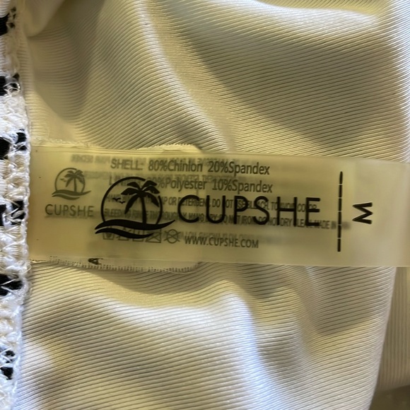 Cupshe Black Strip and Green Leaf One Piece Women Swimsuit Size M - Picture 10 of 11